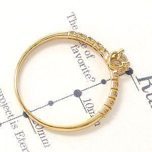 指輪 ダイヤリング ダイヤモンド 一粒 ハート リング ハーフエタニティリング k18ゴールド 18金 レディース アクセサリーの画像
