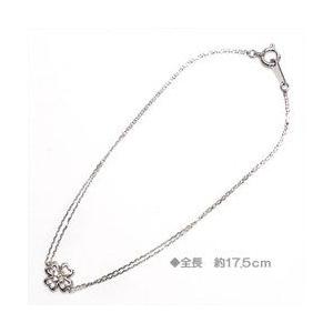 ブレスレット ダイヤモンド 0.1ct k10ゴールド ホワイトゴールド ピンクゴールド イエローゴールド 四葉 レディースの画像
