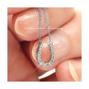 馬蹄 ホースシュー ネックレス ペンダント ダイヤネックレス ダイヤモンド k18ゴールド 18金 レディース アクセサリーの画像
