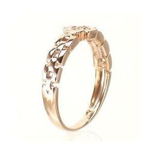 指輪 ピンキーリング ダイヤモンド リング 0.02ct ｋ10YG クロス レディース ジュエリー アクセサリーの画像