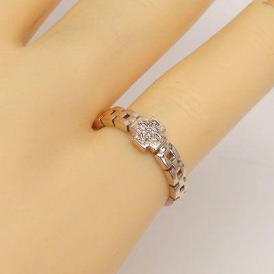 指輪 ピンキーリング ダイヤモンド リング 0.02ct ｋ10YG クロス レディース ジュエリー アクセサリーの画像