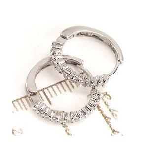 フープピアス 中折式ピアス ダイヤ ピアス 18金 ダイヤモンド エタニティ 0.3ct k18ゴールド レディース アクセサリーの画像