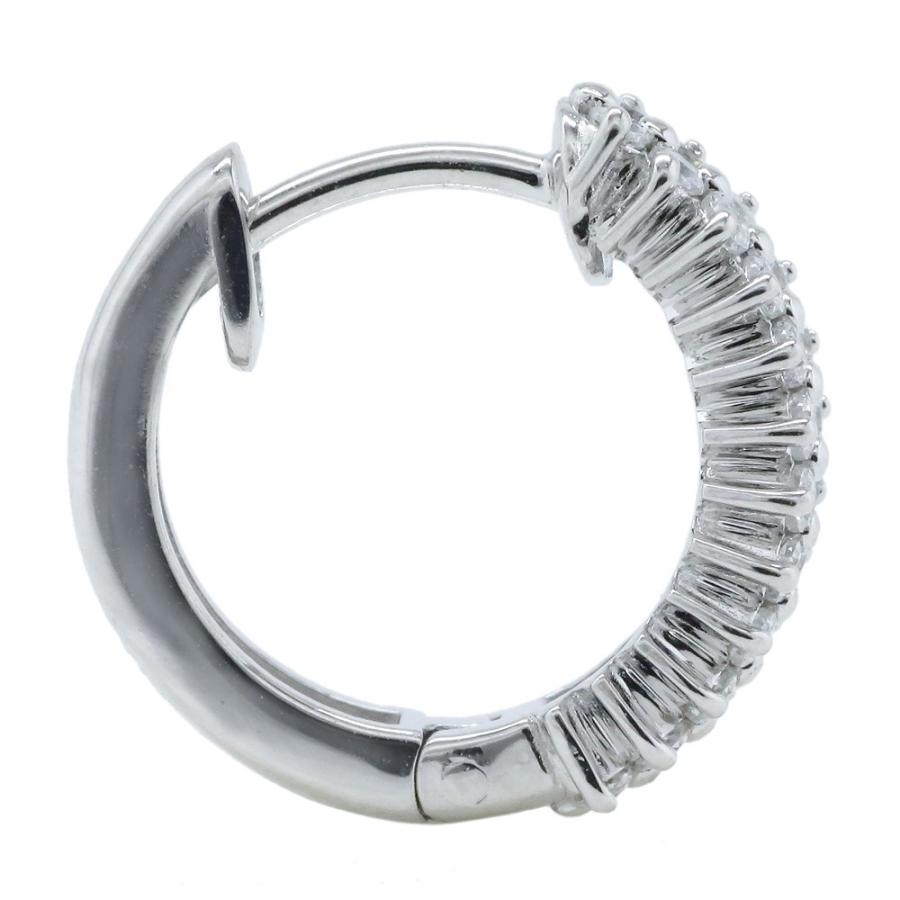 フープピアス ダイヤモンド ピアス 0.3ct 18金 ｋ18ゴールド 中折れ式 エタニティ レディース ジュエリー アクセサリーの画像
