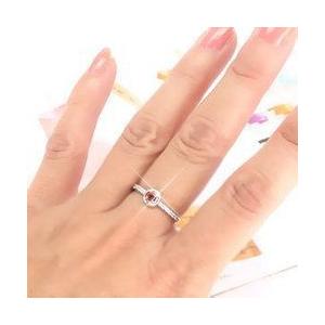 指輪 ピンキーリング ガーネット 1月誕生石 ダイヤモンド 一粒 k18ゴールド 18金 レディース アクセサリーの画像
