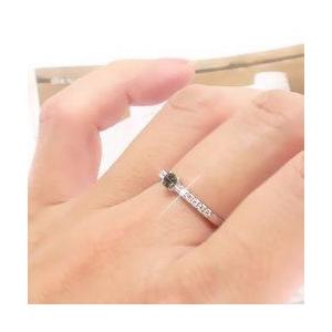 指輪 ピンキーリング スモーキークォーツ ダイヤモンド プラチナ900 pt900 一粒 レディースの画像