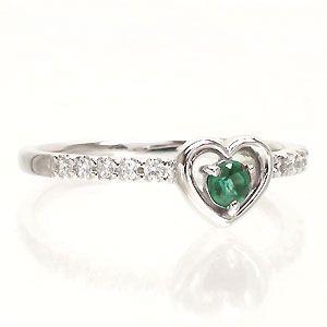指輪 グリーンクオーツ ダイヤ プラチナ900 pt900 ピンキーリング ハート 一粒 レディース ジュエリー アクセサリーの画像