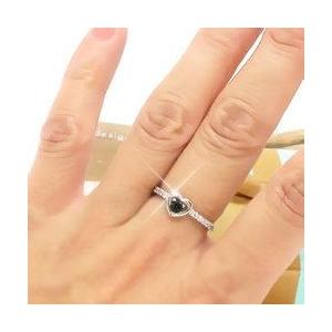 指輪 ピンキーリング ハート オニキス ダイヤモンド 一粒 k18ゴールド 18金 レディース ジュエリー アクセサリーの画像