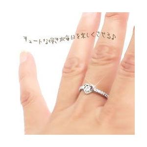 指輪 ハート リング ダイヤリング ダイヤモンド 0.2ct プラチナ900 pt900 ピンキーリング レディース ジュエリー アクセサリーの画像