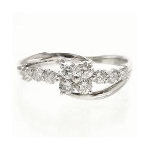指輪 ダイヤモンド リング k18ゴールド 18金 0.5ct テンダイヤモンド フラワー レディース ジュエリー アクセサリーの画像