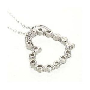 ダイヤモンドネックレス オープンハートネックレス k18ゴールド ペンダント ダイヤ 0.5ct 18金 レディース アクセサリーの画像