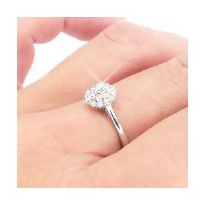 指輪 ダイヤモンド リング フラワー ダイヤ 0.3ct パヴェ リング プラチナ900 pt900 レディース ジュエリー アクセサリーの画像