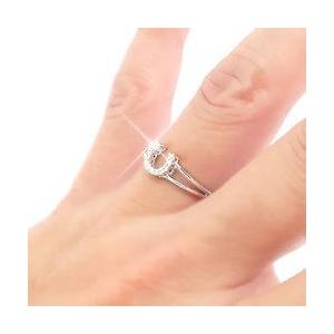 指輪 18金 リング 馬蹄 ダイヤモンド 0.07ct ホースシュー k18ゴールド レディース ジュエリー アクセサリーの画像