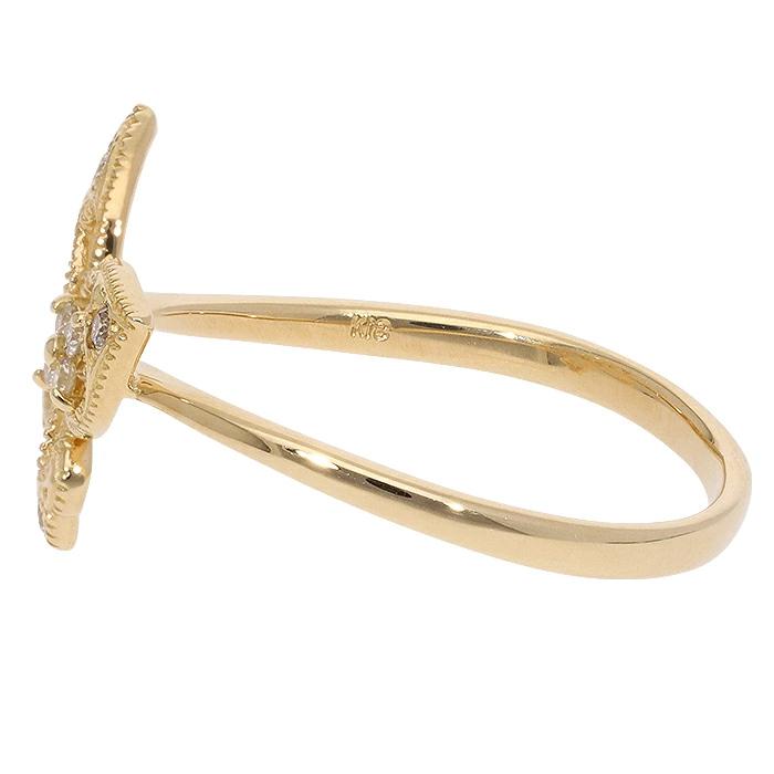 指輪 バタフライ 蝶 ダイヤモンド 0.05ct リング k18ゴールド 18金 レディース ジュエリー アクセサリーの画像