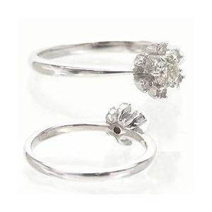 指輪 ダイヤモンド リング フラワー ダイヤ 0.27ct 花 k18ゴールド 18金 レディース ジュエリー アクセサリーの画像