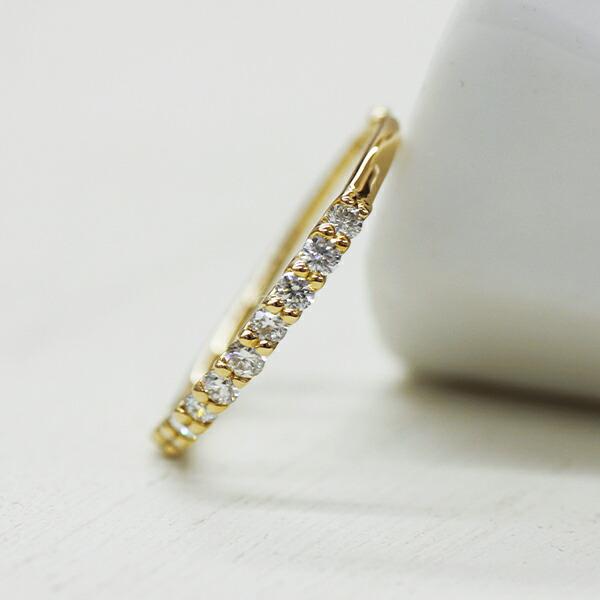 18金 ダイヤ 0.2ct イヤーカフ ミルククラウン k18 yg イエローゴールド 片耳の画像