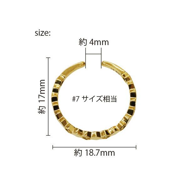 18金イエローゴールド YG ダイヤモンド 0.1ct ハニカムデザイン イヤーカフ ハニー 六角 片耳用の画像