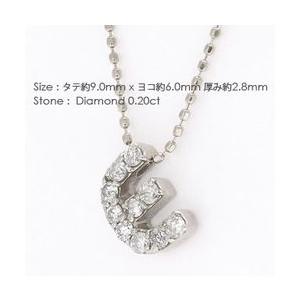 ダイヤモンドネックレス イニシャルネックレス 0.2ct プラチナ900 pt900 ペンダント アルファベット E レディース アクセサリーの画像