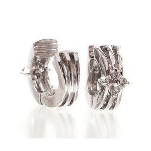ダイヤモンド 中折れ式 イヤリング ピアス 18金 k18 18k YG PG WG レディース ジュエリー アクセサリーの画像