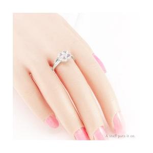 指輪 ブルームーンストーン クローバー ダイヤモンドリング 0.04ct プラチナ900 pt900 小指 ピンキーリング 6月誕生石 レディースの画像