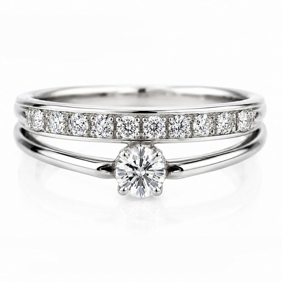 指輪 ピンキーリング ダイヤリング ダイヤモンド 0.25ct プラチナ900 pt900 レディース ジュエリー アクセサリーの画像