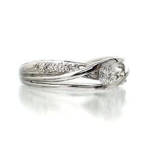 指輪 ピンキーリング ダイヤモンド リング 0.25ct ｋ18ゴールド 18金 レディース ジュエリー アクセサリーの画像