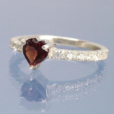指輪 ガーネット ダイヤモンド 0.25ct エタニティリング k18ホワイトゴールド 18金 レディース ジュエリー アクセサリーの画像