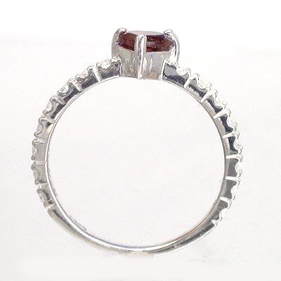 指輪 ガーネット ダイヤモンド 0.25ct エタニティリング k18ホワイトゴールド 18金 レディース ジュエリー アクセサリーの画像