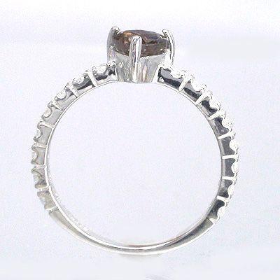 指輪 スモーキークォーツ ダイヤモンド 0.25ct エタニティ リング プラチナ900 pt900 レディース ジュエリー アクセサリーの画像