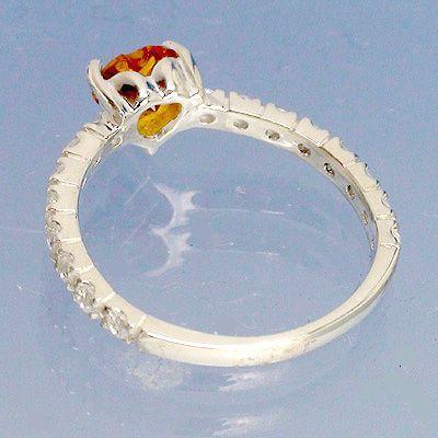 指輪 シトリントパーズ ダイヤモンド 0.25ct エタニティリング プラチナ900 pt900 レディース ジュエリー アクセサリーの画像