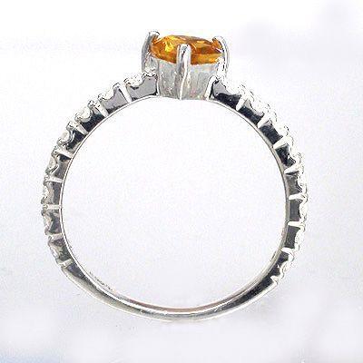指輪 シトリントパーズ ダイヤモンド 0.25ct エタニティリング プラチナ900 pt900 レディース ジュエリー アクセサリーの画像