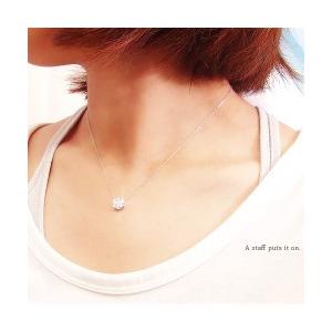 フラワー セブンスター 花 ダイヤモンド ネックレス ペンダント 0.5ct プラチナ900 pt900 レディース アクセサリーの画像