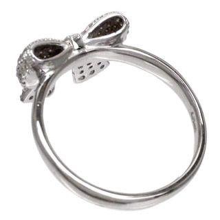 指輪 パヴェ リボンモチーフ ダイヤリング ダイヤモンド 0.2ct リング k18ゴールド 18金 レディース アクセサリーの画像