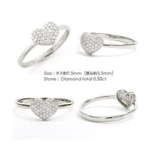 指輪 ダイヤモンド リング パヴェ ハート 0.2ct プラチナ900 pt900 レディース ジュエリー アクセサリーの画像