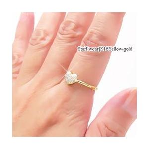 指輪 ダイヤモンド リング パヴェ ハート 0.2ct k18ゴールド 18金 レディース ジュエリー アクセサリーの画像