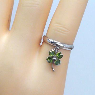 楽天市場】ピンキーリング 四葉 クローバーリング ペリドット 18金 18k