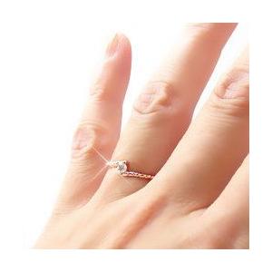 指輪 ピンキーリング 一粒ダイヤモンド リング ソリティア ダイヤモンド 0.07ct k10ゴールド レディース アクセサリーの画像