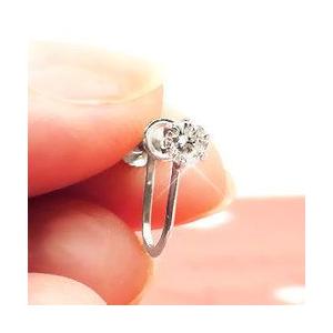 ダイヤモンド イヤリング 0.3ct プラチナ900 pt900 ソリティア 一粒 レディース ジュエリー アクセサリーの画像