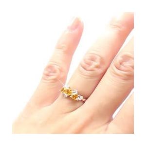 指輪 シトリントパーズ 11月誕生石 ダイヤモンド 0.03ｃｔ ピンキー プラチナ リング ハート プラチナ900 pt900 レディースの画像