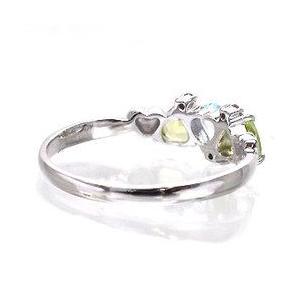 指輪 ペリドット ブルートパーズ ダイヤモンド リング ハート ピンキー  