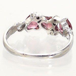 指輪 ピンクトルマリン リング ハート ダイヤモンド プラチナ900 pt900 レディース ジュエリー アクセサリーの画像