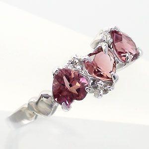 指輪 ピンキーリング ハート リング ピンクトルマリン ダイヤ プラチナ900 pt900 レディース ジュエリー アクセサリーの画像