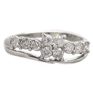 指輪 ダイヤモンド リング k18ゴールド 0.5ct テンダイヤモンド フラワー 18金 レディース ジュエリー アクセサリーの画像