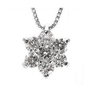 18金 ダイヤモンド ネックレス 0.3ct フラワー k18ゴールド レディース ジュエリー アクセサリーの画像