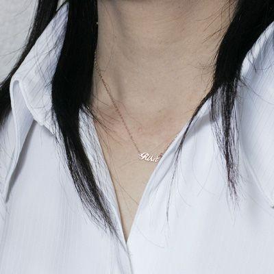 ネームネックレス誕生石付 k18ゴールド 18金 ペンダント イニシャル 名前 オリジナル レディース アクセサリーの画像