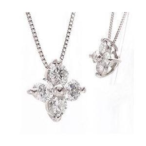 ダイヤモンド フラワー 花 ダイヤモンドネックレス ダイヤ 0.5ct ペンダント プラチナ900 pt900 レディース アクセサリーの画像