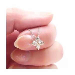 ダイヤモンド フラワー ネックレス ペンダント ダイヤ 0.5ct k18ゴールド 18金 花 レディース ジュエリー アクセサリーの画像