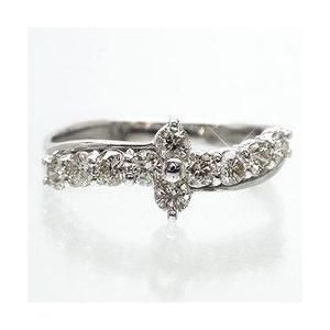 指輪 ダイヤモンド リング k18ゴールド 0.5ct テンダイヤモンド フラワー 18金 レディース ジュエリー アクセサリーの画像