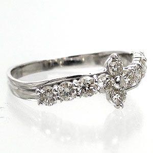 指輪 ダイヤモンド リング k18ゴールド 0.5ct テンダイヤモンド フラワー 18金 レディース ジュエリー アクセサリーの画像