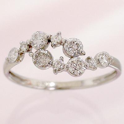 指輪 ダイヤモンド リング プラチナ900 pt900 0.5ct テンダイヤモンド レディース ジュエリー アクセサリーの画像