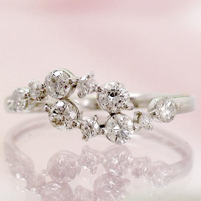 指輪 ダイヤモンド リング プラチナ900 pt900 0.5ct テンダイヤモンド レディース ジュエリー アクセサリーの画像